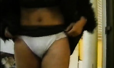 Babe Showing Her Hot Tits and Masturbates Hairy Muff