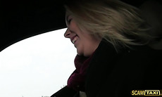 Blondie girl rides a taxi and gets pussy rammed by a big cock