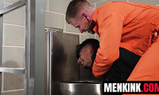Colt Spence humiliates prison guard Apollo Fates in rough cell fuck