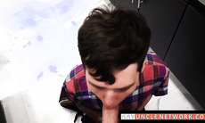 SayUncleNetwork.com - Kinky stepfather barebacks twink and cums on his cute face with love