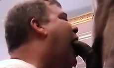 JoeSchmoeXXX.com - Black straightie has his BBC sucked by mature fatty with glee