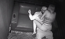 Amateur blonde stripper barebacks with a hot BJ in a club