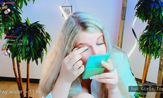 Beautiful long hair petite blonde teen babe solo