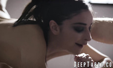 Two hardcore fuckers spit roasting tight babe Emily Willis