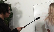 Kinky teacher ass spanking blonde lesbian