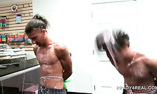 Teen amateur dudes play sex games in public for hard cash