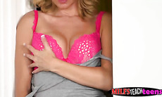 Lucky guy fucking the stepmom and daughter at the same time